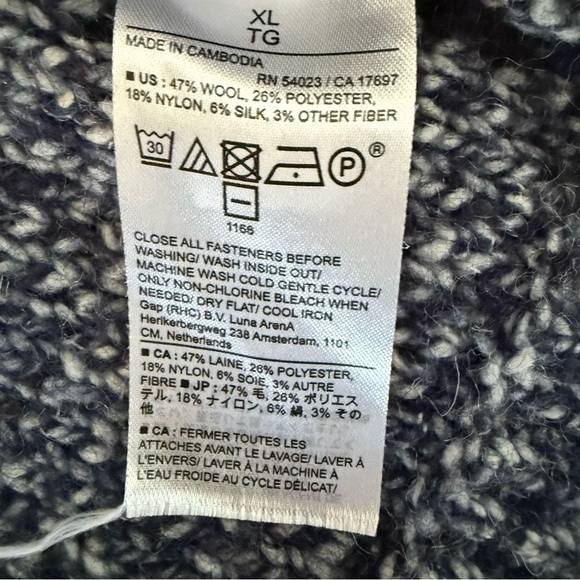 Banana Republic Men’s XL Wool Blend Zip Up Sweater Jacket - Picture 4 of 6